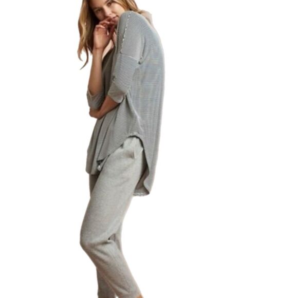 Anthropologie Floreat Striped Black and White Women's M High Low Tunic Top. - Picture 2 of 14